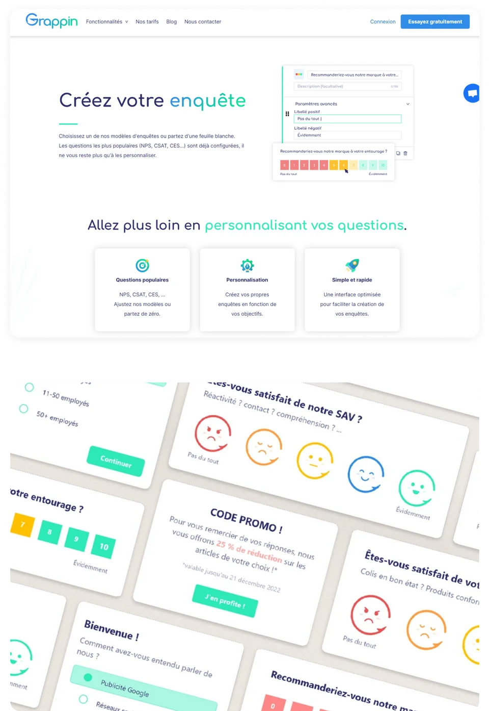 Grappin, logiciel SaaS dashboard